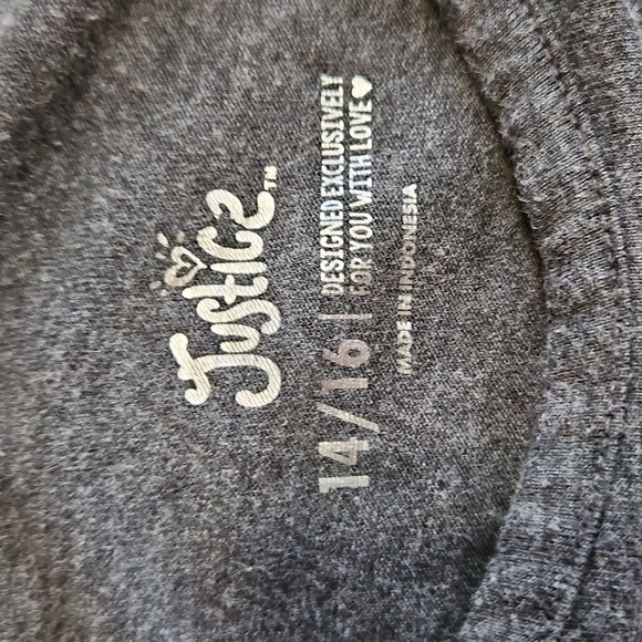 Justice Gray Sequin Long Sleeve Unicorn Top 14/16 - Picture 5 of 8